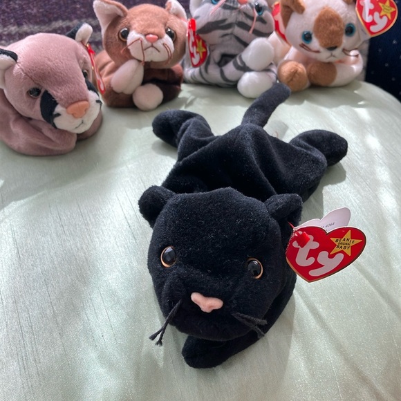 12-16-95 TY Beanie Baby VELVET Black PantherPVC PELLETS...